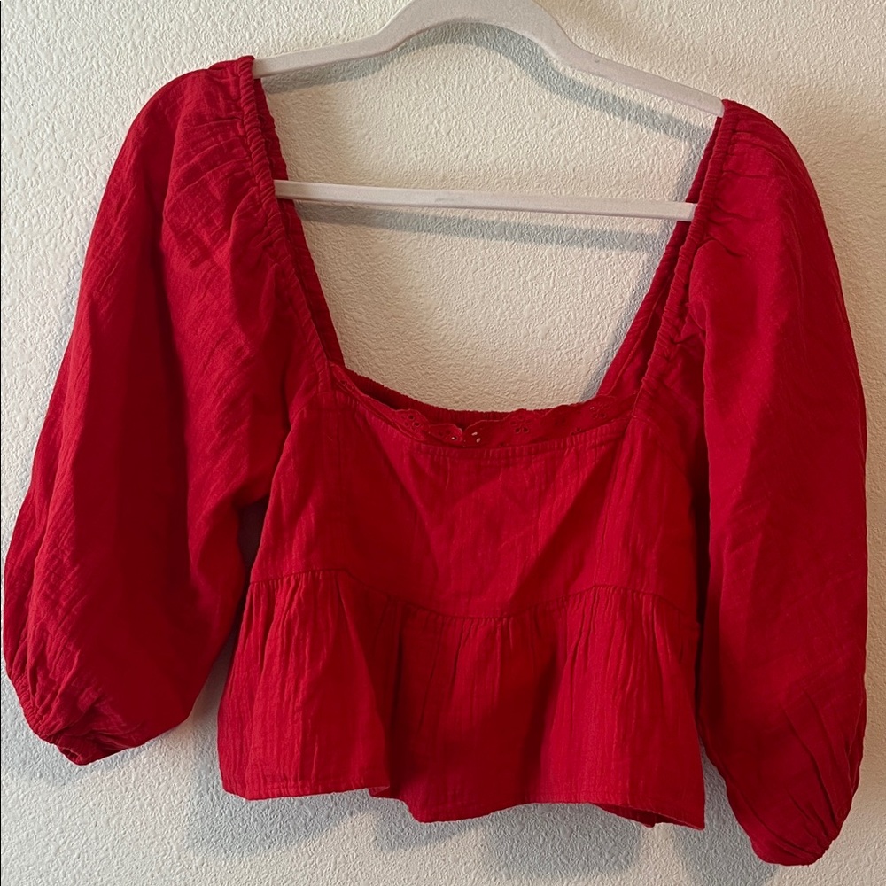 BILLABONG Cross My Heart Puff Sleeve Crop